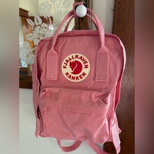 Mini Pink Fjallraven Kanken Backpack For Work & Travel, Height 11.4 in, 7 L